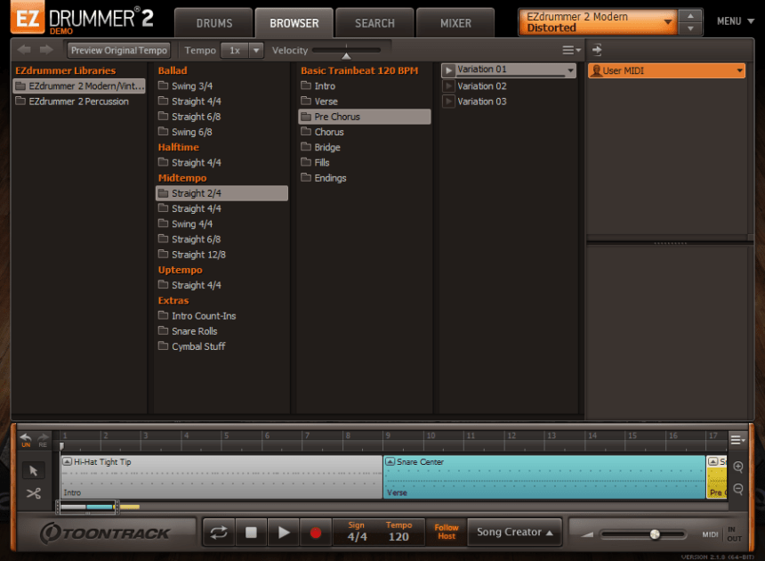 Toontrack EZdrummer 2 Browser